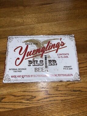 Yuengling Beer Tin 12" x 8" Metal Sign